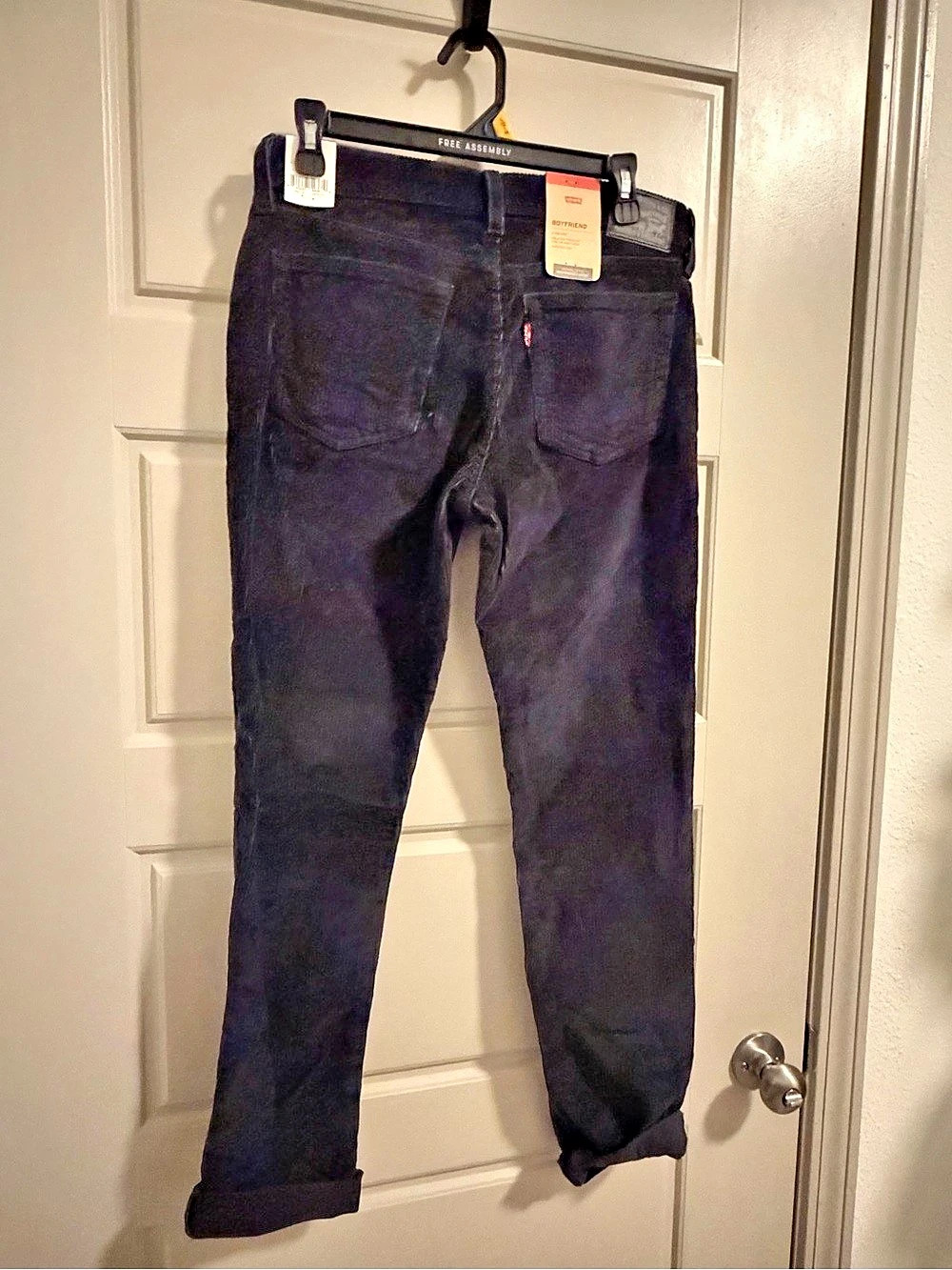 Levi's Boyfriend Corduroy Pants Straight Leg Black Waist 28 x 30